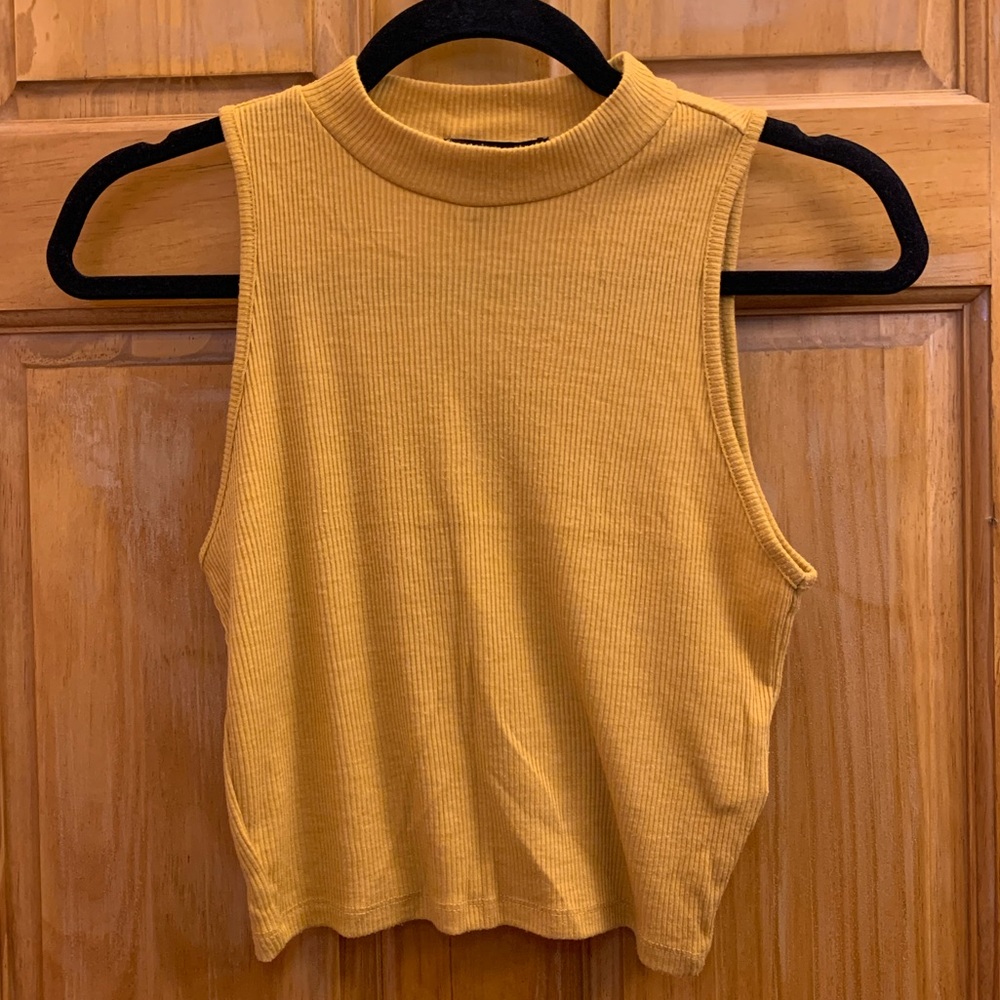 F21 Mustard Turtleneck Crop Top